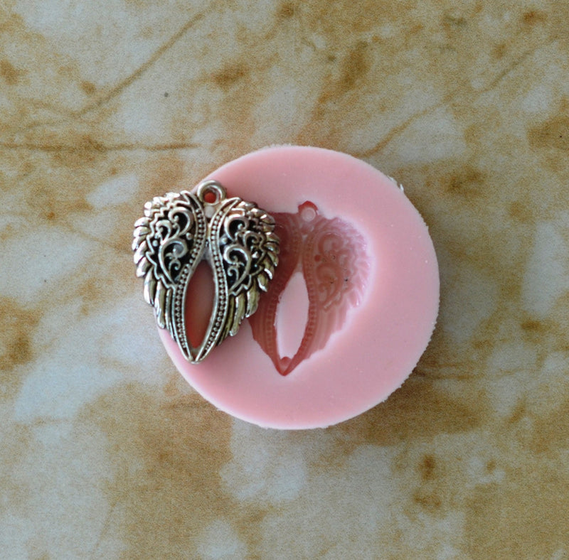 Wing Double Flexible Silicone Mold, Molds,Religion, Holy, Angel, Spiritual, Saint, Crafts, Jewelry, Scrapbook, Resin, R110