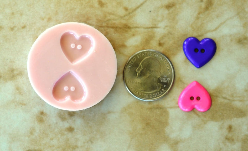 Hart Button Silicone Mold, Jewelry, Resin, clay, Pendant, Necklace, hung on a chain, Charms, brooch, bracelets, symbol, design,G125