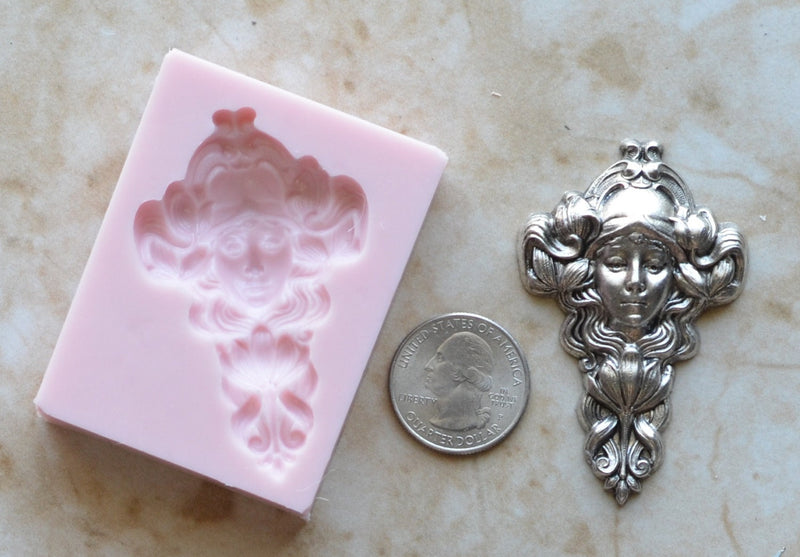 TULIP GODDESS Silicone Mold, Plants, Trees, plant life, Flowers, flowering plants, Palm trees, Clay mold, Leaf, Chocolate,  G284