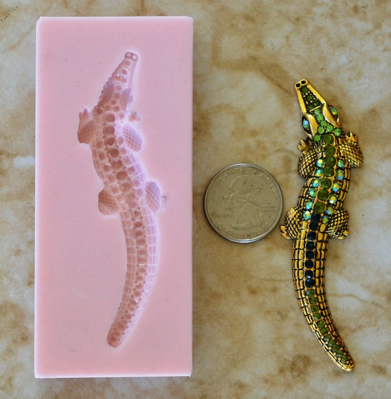 Alligator Silicone Mold Resin mold, Clay mold, Epoxy molds, food grade mold, Animal, Chocolate molds, mould, Rubber, Flexible A145