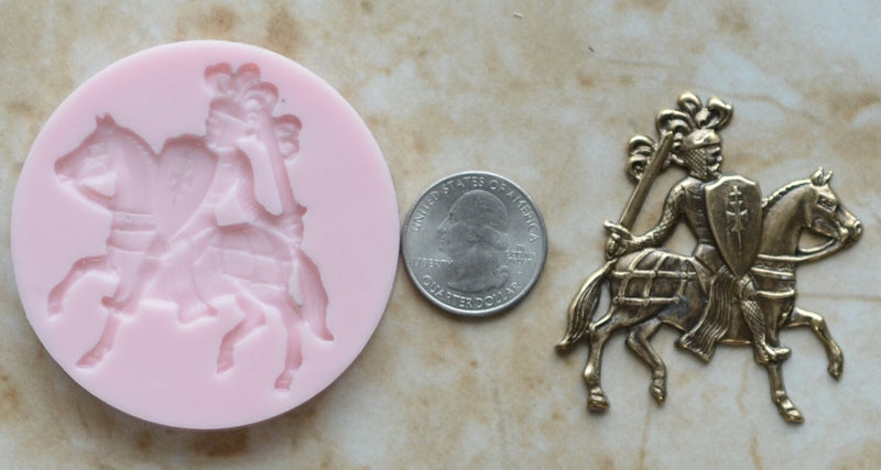 KNIGHT ON HORSEBACK Silicone Mold, Horse, Stallion, Resin mold, Sire, Foal, Epoxy molds, Mare, Gelding, food grade, Chocolate  G286