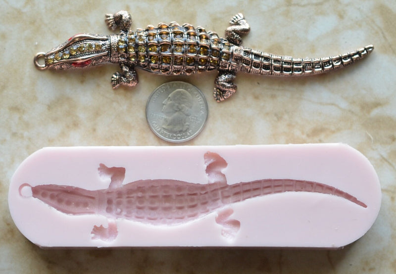 Alligator Silicone Mold Resin mold, Clay mold, Epoxy molds, food grade mold, Animal, Chocolate molds, mould, Rubber, Flexible, A221