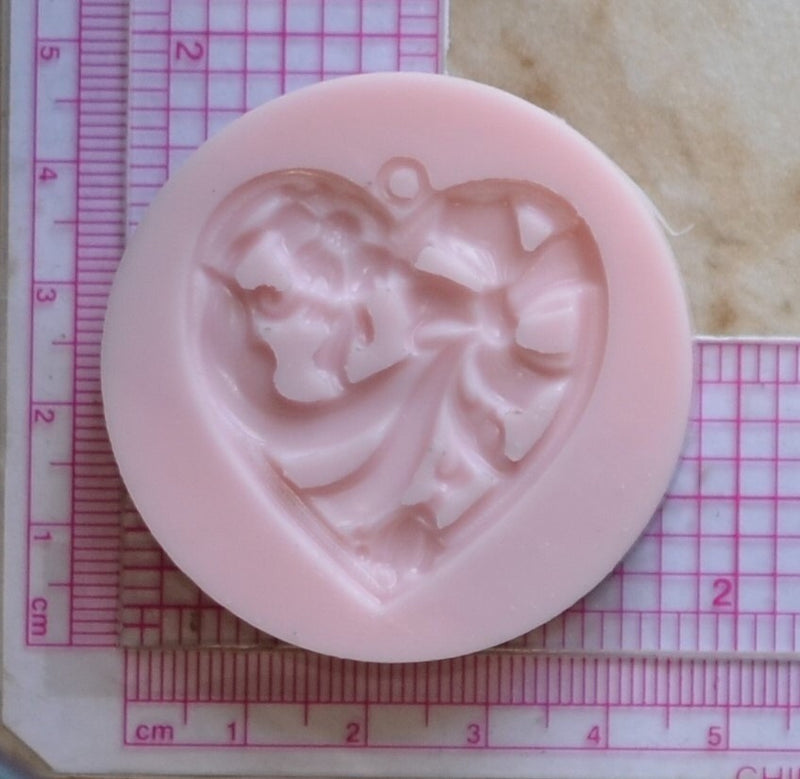 Hart & Flowers Silicone Mold, Jewelry, Resin, clay, Pendant, Necklace, hung on a chain, Charms, brooch, bracelets, symbol, earrings, G331