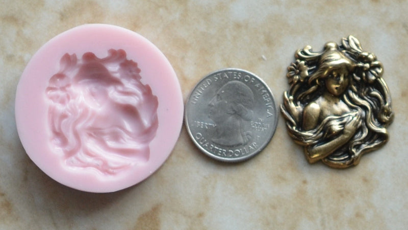 Flower Maiden Flexible Silicone Mold, Plants, Trees, plant life, Flowers, flowering plants, Palm trees, Clay mold, Leaf, Chocolate,  G261