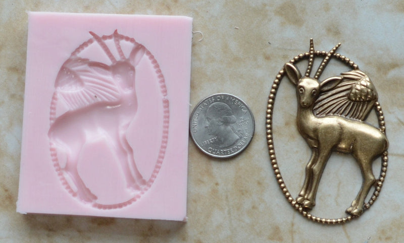 ANTELOPE Animal Silicone Mold, Resin, Clay, Epoxy, food grade, Chocolate molds, Resin, Clay, dogs, cats, fish, birds  A216