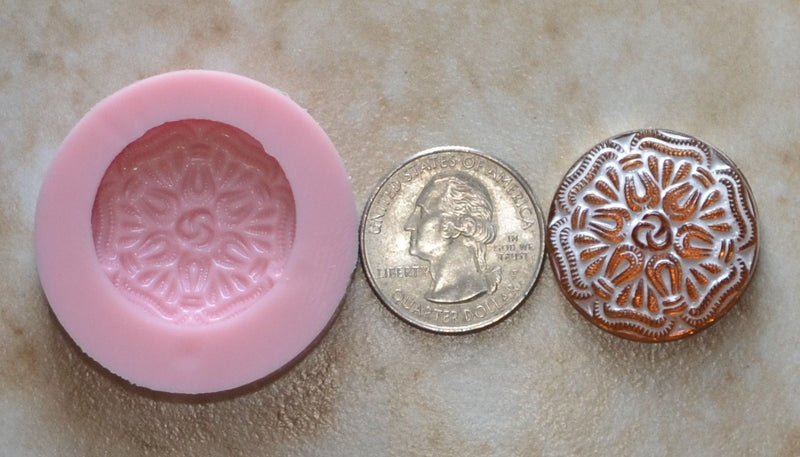 Bavarian Buttons Flexible Silicone Mold, Jewelry, Resin, clay, Pendant, Necklace, hung on a chain, Charms, brooch, bracelets,  B109