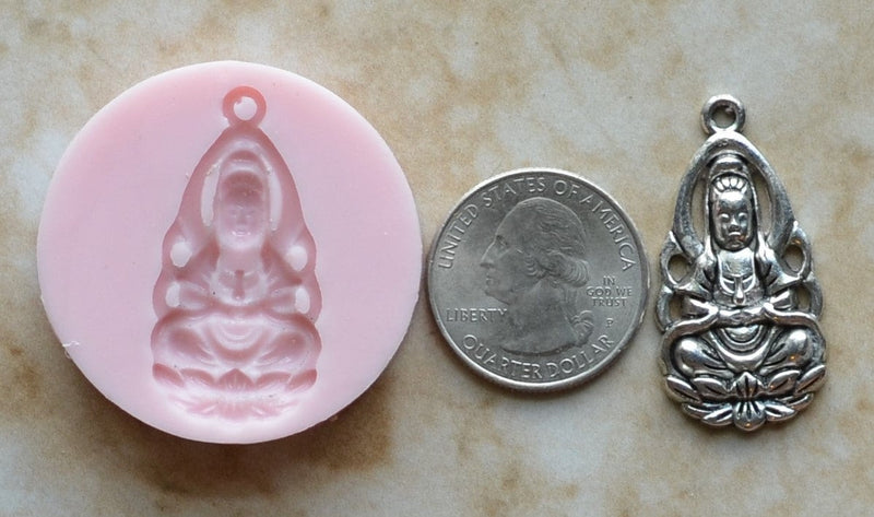 Buddha Flexible Silicone Mold, Spiritual, Religion, Faith, Jewelry, Pendant, Necklace, hung on a chain, Charms, brooch, symbol, design, R137