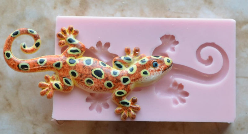 Gecko Lizard Silicone Mold, Animal Silicone Mold, Resin, Clay, Epoxy, food grade, Chocolate molds, Resin, Clay, dogs, cats, fish, birds A315