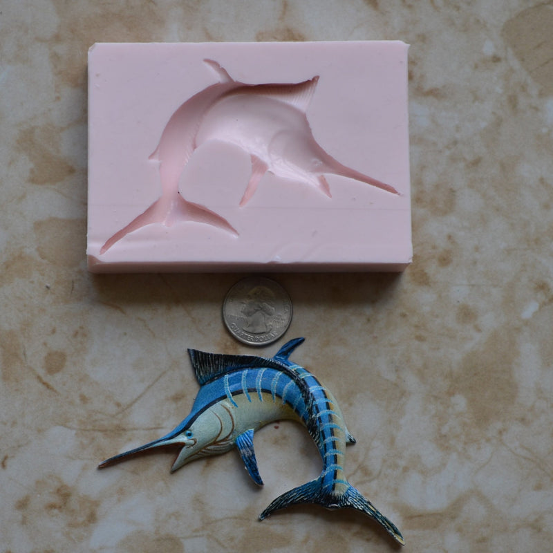 Marlin Silicone Mold, Fish silicone mold, Resin, Fish, Clay, Epoxy, food grade mold, Ocean fish, deepwater fish, Chocolate, Candy, Cake N351