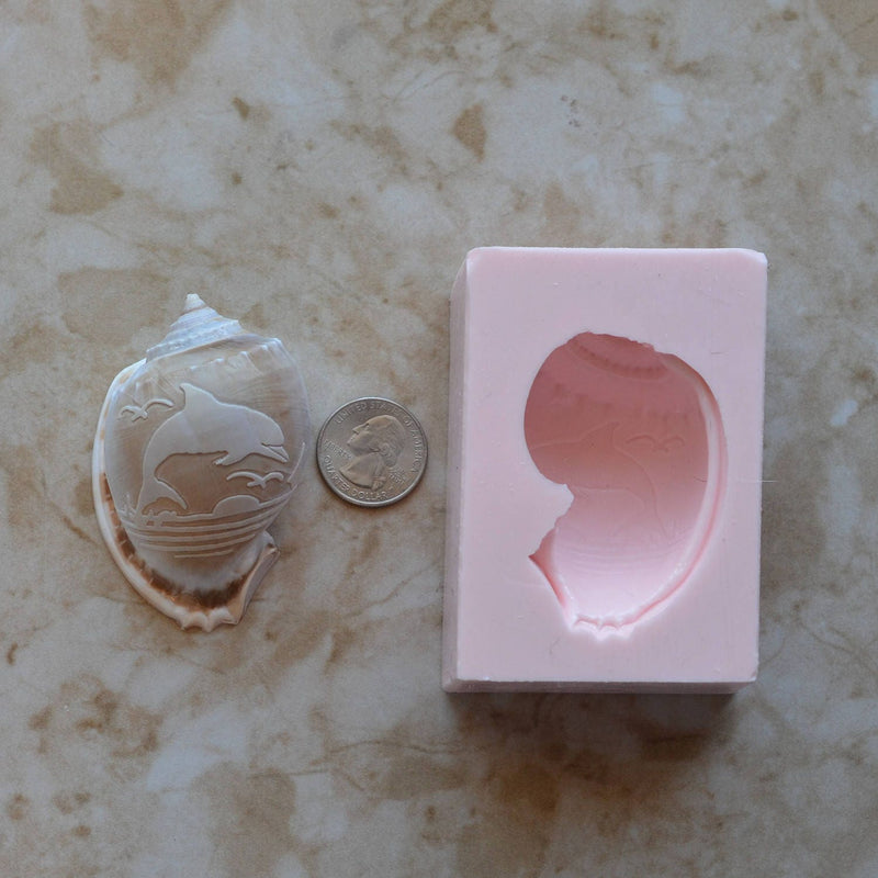Shell Mold Dolphin Silicone Mold, Shell Silicone Mold, Epoxy, Beach, Nautilus, Scallop, Chocolate molds, ocean, seashells, N362