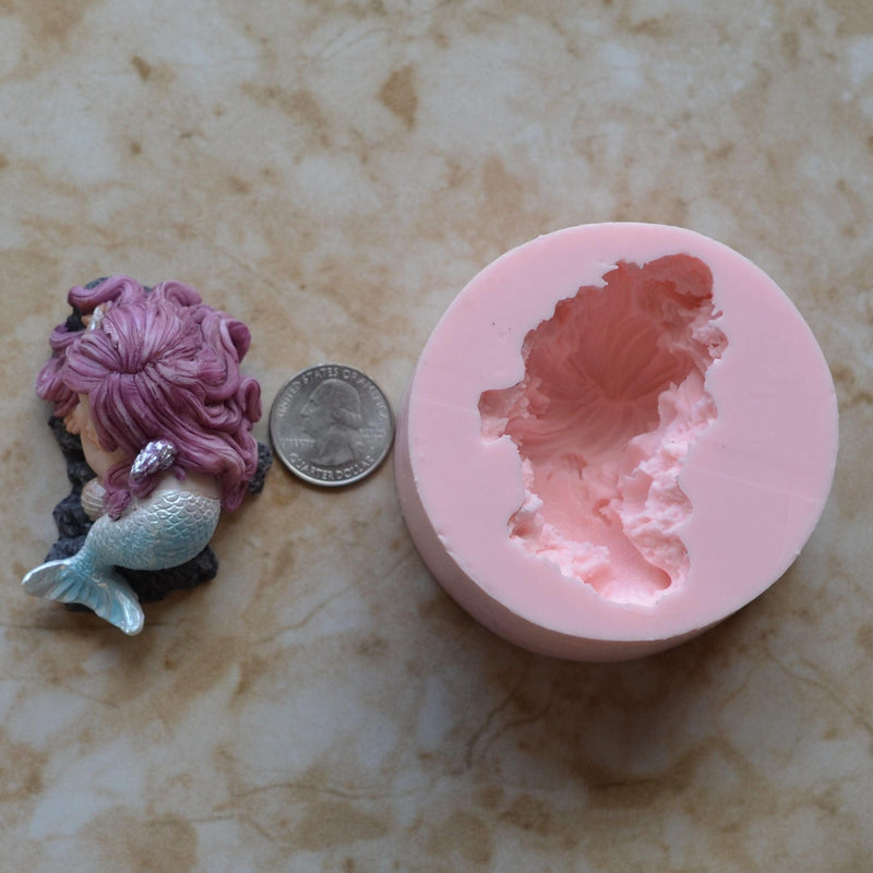 Mermaid Silicone Mold, Silcone, Soap, Cake, Candy, Clay, Nautical, Cooking, Jewelry, Beach, Chocolate, Cookies N385-140