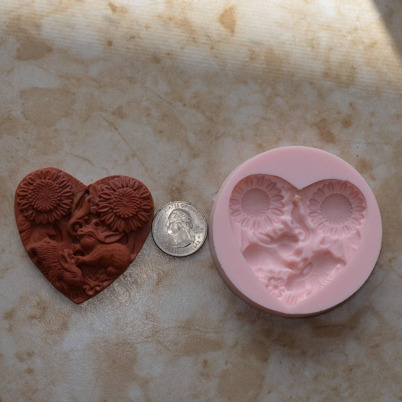 Rabbit Silicone Mold, Animal Silicone Mold, Resin, Clay, Epoxy, food grade, Chocolate molds, Resin, Clay, dogs, cats, fish, birds A373