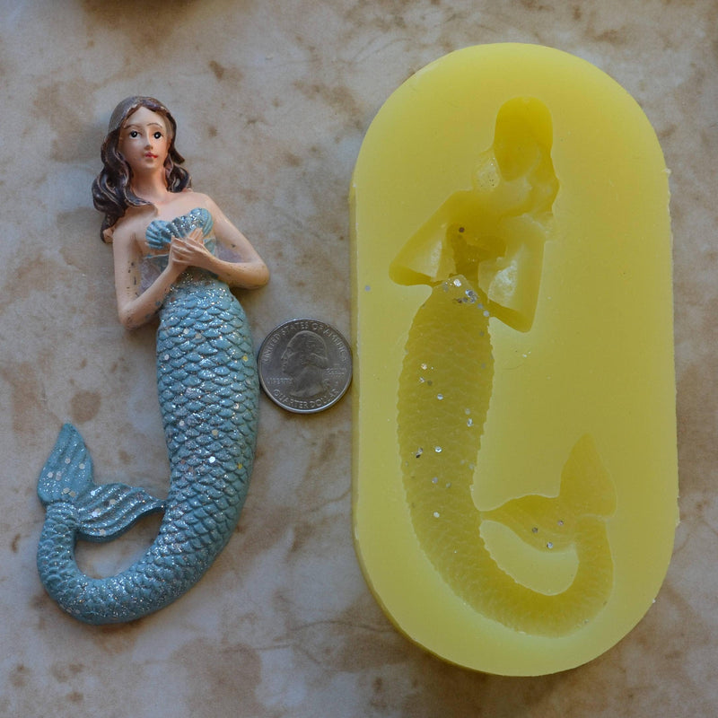 Mermaid Mold Silicone, Mermaid, Mermaids, aquatic creature, Shipwrecks, Folklore, Fairy tales, Clay mold, Epoxy molds, Nautical  N440