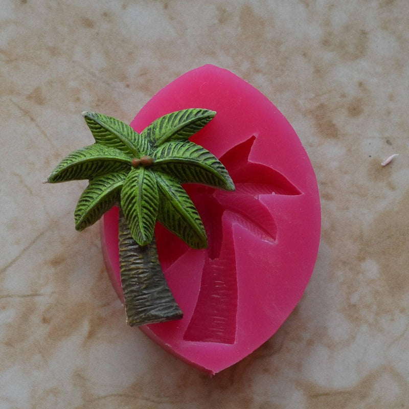 Palm Tree Flexible Silicone Mold, Plants, Trees, plant life, Flowers, flowering plants, Palm trees, Clay mold, Leaf, Chocolate,  G379