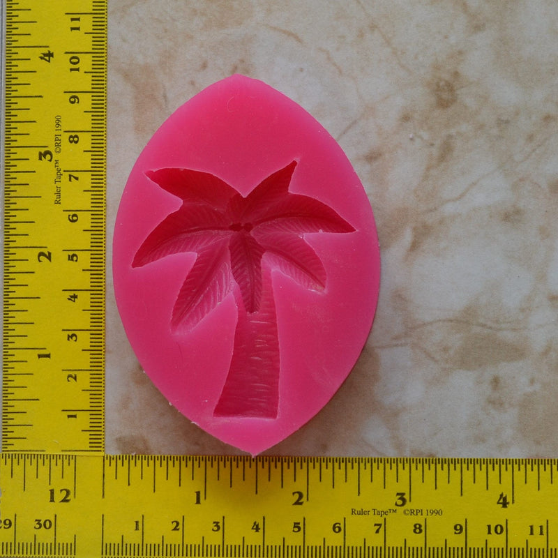 Palm Tree Flexible Silicone Mold, Plants, Trees, plant life, Flowers, flowering plants, Palm trees, Clay mold, Leaf, Chocolate,  G379