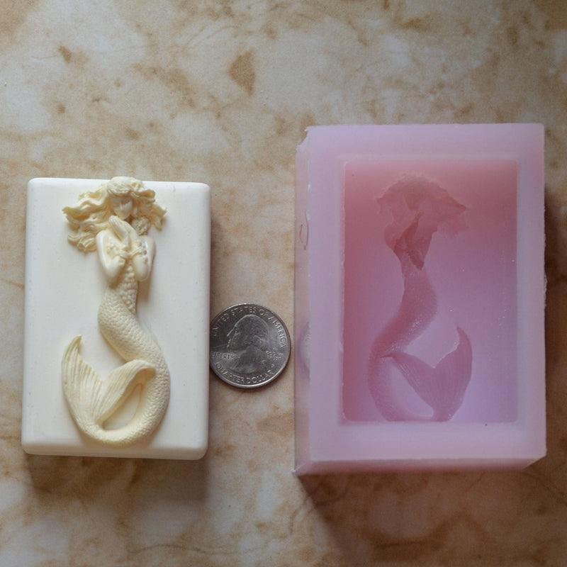 Mermaid Soap Mold Silicone, Silicone, Molds, Soap, Candy, Soap Molds, Soap Making, Beach, Chocolate, Soap Mold SM376