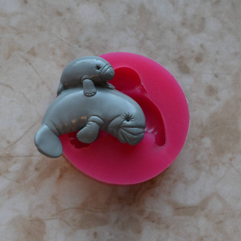 Manatee Silicone Mold, Animal Silicone Mold, Resin, Clay, Epoxy, food grade, Chocolate molds, Resin, Clay, dogs, cats, fish, birds  A434