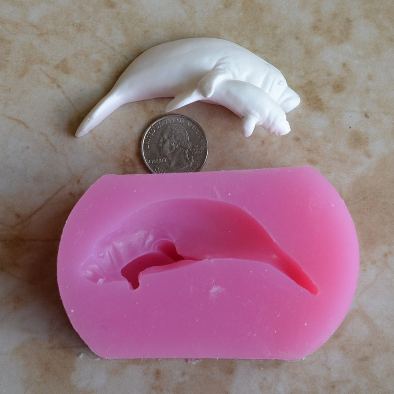 Manatee Silicone Mold, Animal Silicone Mold, Resin, Clay, Epoxy, food grade, Chocolate molds, Resin, Clay, dogs, cats, fish, birds  A517