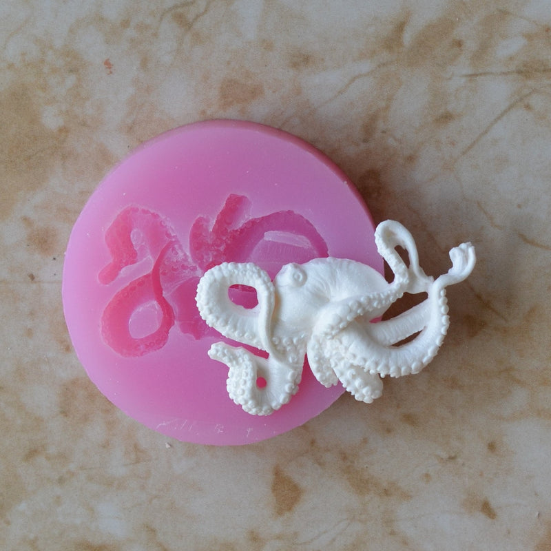 Octopus Silicone Mold, Octopus, Resin, Clay, Epoxy, food grade, Chocolate, mould, castings, Eight arms Sea life, Rubber, Flexible, 3D  A187
