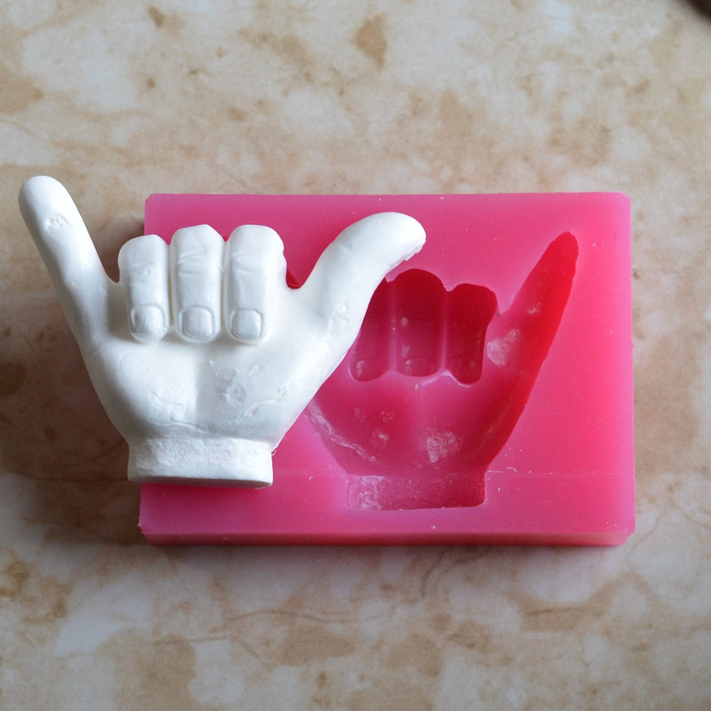 Hang Loose, Soap mold, Shaka Silicone Mold, Jewelry, Resin, Pendant, Necklace, hung on a chain, Charms, brooch, bracelets, symbol, G411