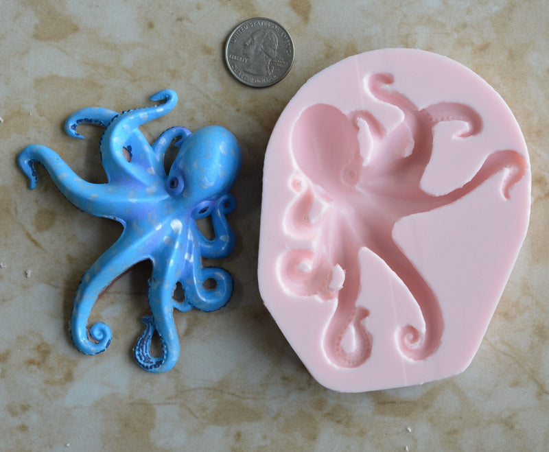 Octopus  Silicone Mold, Resin, Clay, Epoxy, food grade, Animal, Chocolate, mould, castings, Eight foot, Sea life, Rubber,  A569
