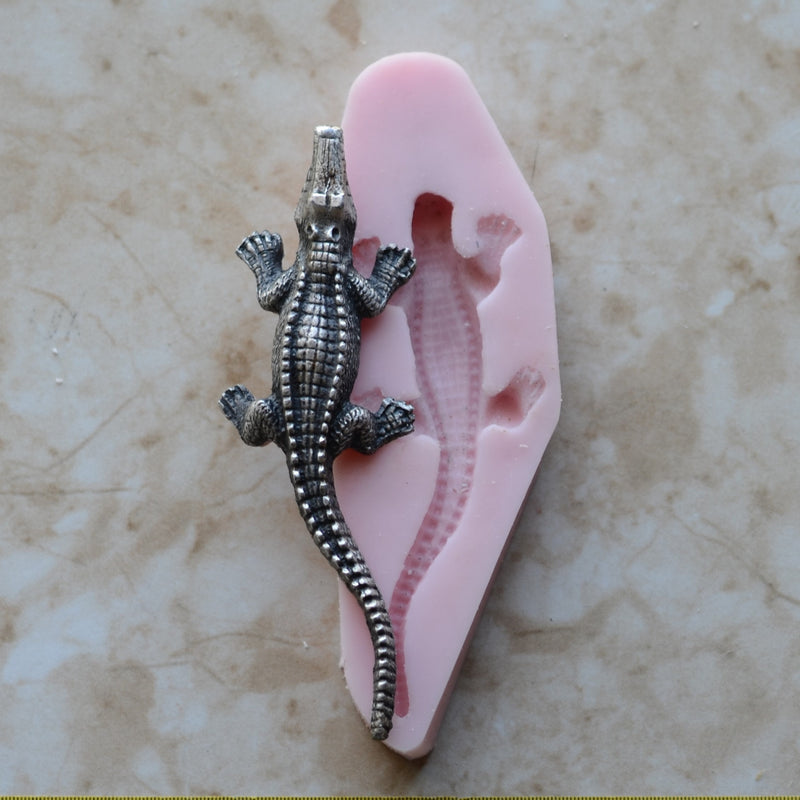 Alligator Silicone Mold Resin mold, Clay mold, Epoxy molds, food grade mold, Animal, Chocolate molds, mould, Rubber, Flexible  A573