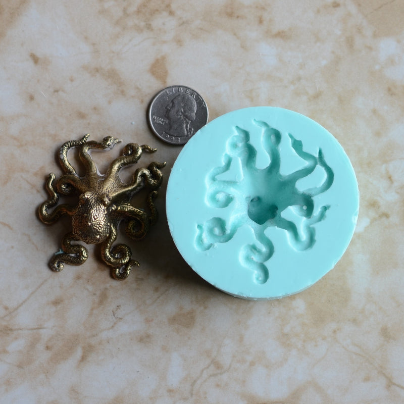 Octopus, Resin mold, Clay mold, Epoxy molds, food grade mold, Animal, Chocolate molds, mould, Rubber, Flexible,   A597