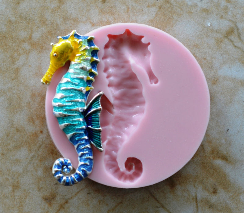 Seahorse Mold Silicone, Molds, Cake, Candy, Resin mold, Clay mold, Epoxy, food grade, Animal, Chocolate, mould, Rubber, Flexible, ocean N126