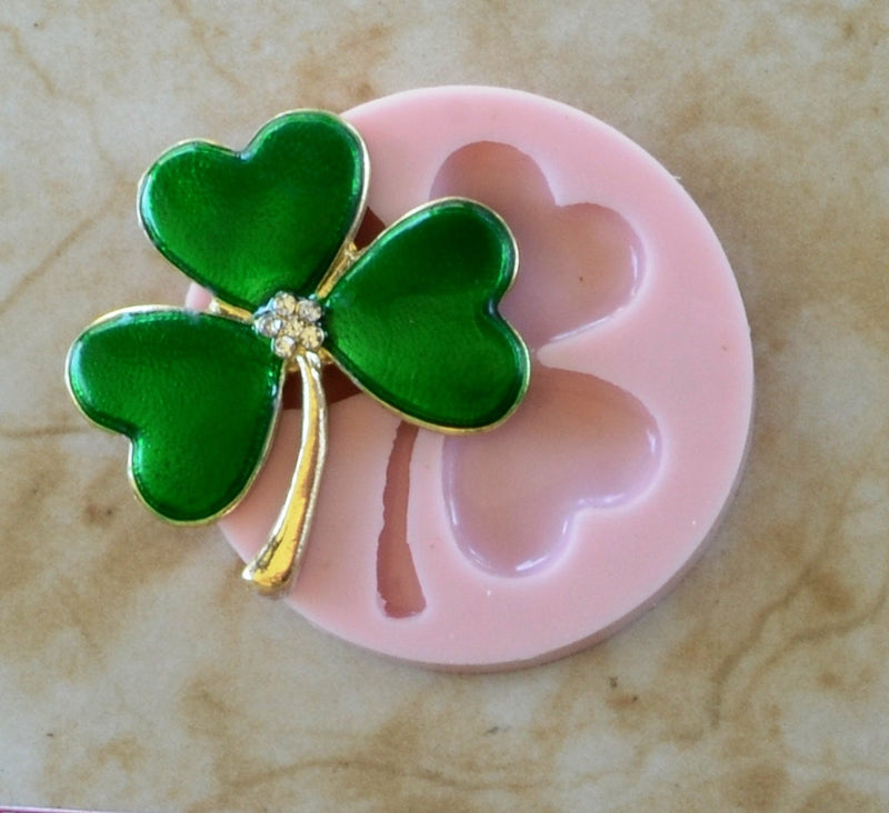 Four-Leaf Clover Silicone Mold, Jewelry, Resin, clay, Pendant, Necklace, hung on a chain, Charms, brooch, bracelets, symbol, earrings,  G156