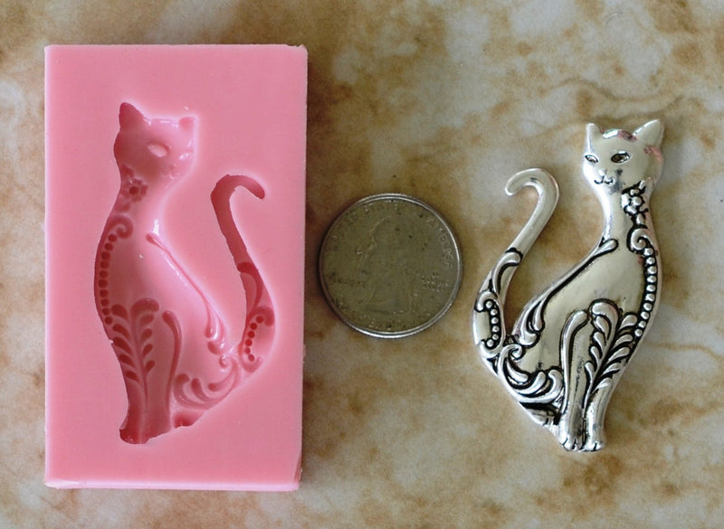 Cat Silicone Mold, Animal Silicone Mold, Resin, Clay, Epoxy, food grade, Chocolate molds, Resin, Clay, dogs, cats, fish, birds  A148